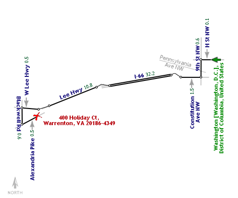 Directions from Washington, DC to Warrenton, VA